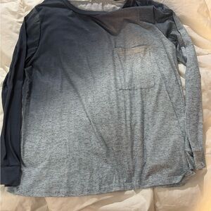 Men's Long Sleeve Ombré Pocket Tee - Blue/Grey